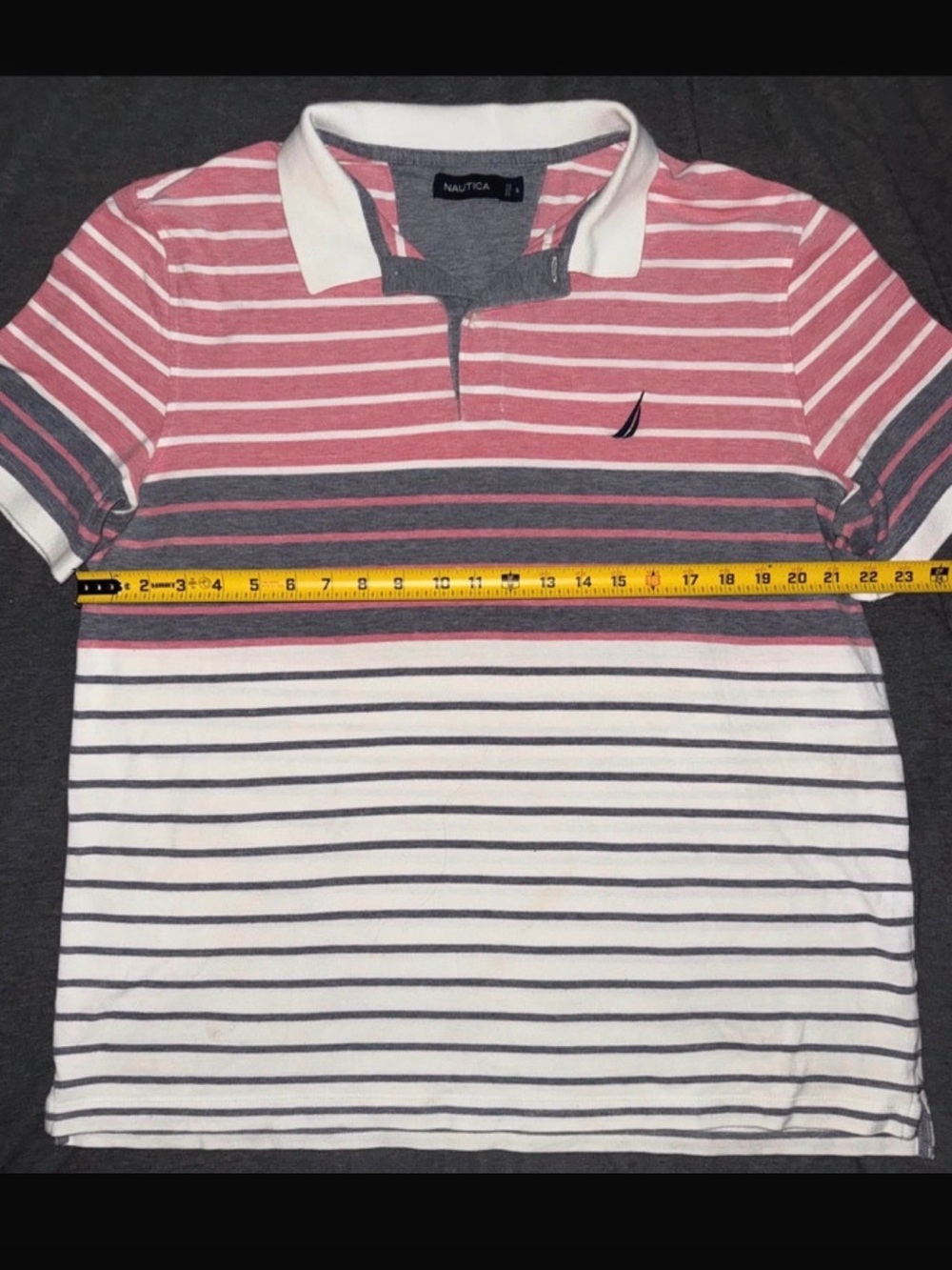 Vintage Nautica Men's XL Striped Polo Shirt 100% Cotton